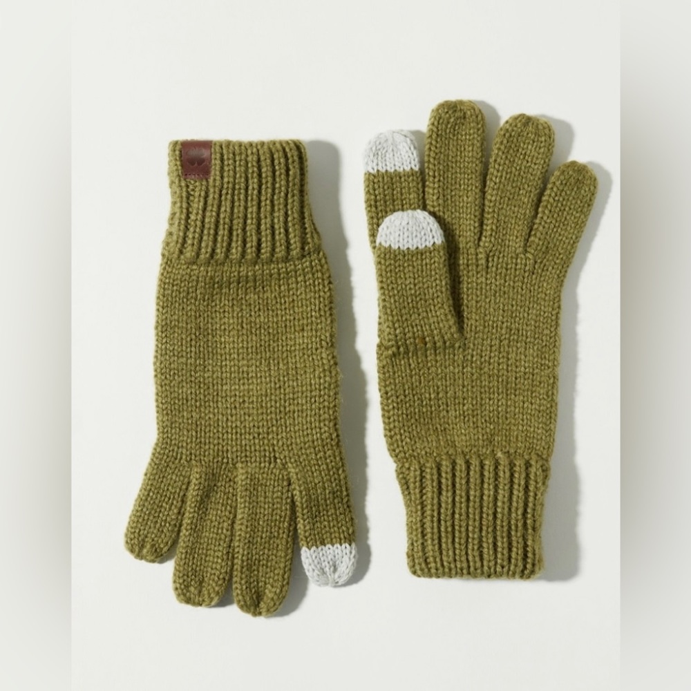 Lucky Brand Ribbed Wool Knit Texting Glove ✨ Dark Green
